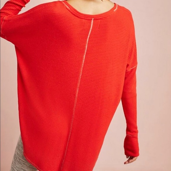 Anthropologie thermal v-neck longsleeve top - Picture 4 of 8